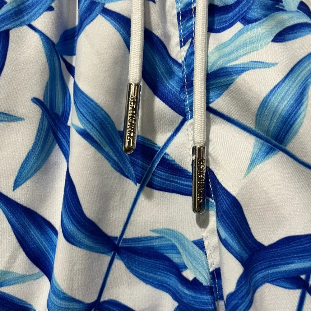 Seahorse Swimwear Trunks Large Blue White‎ Lined Drawstring